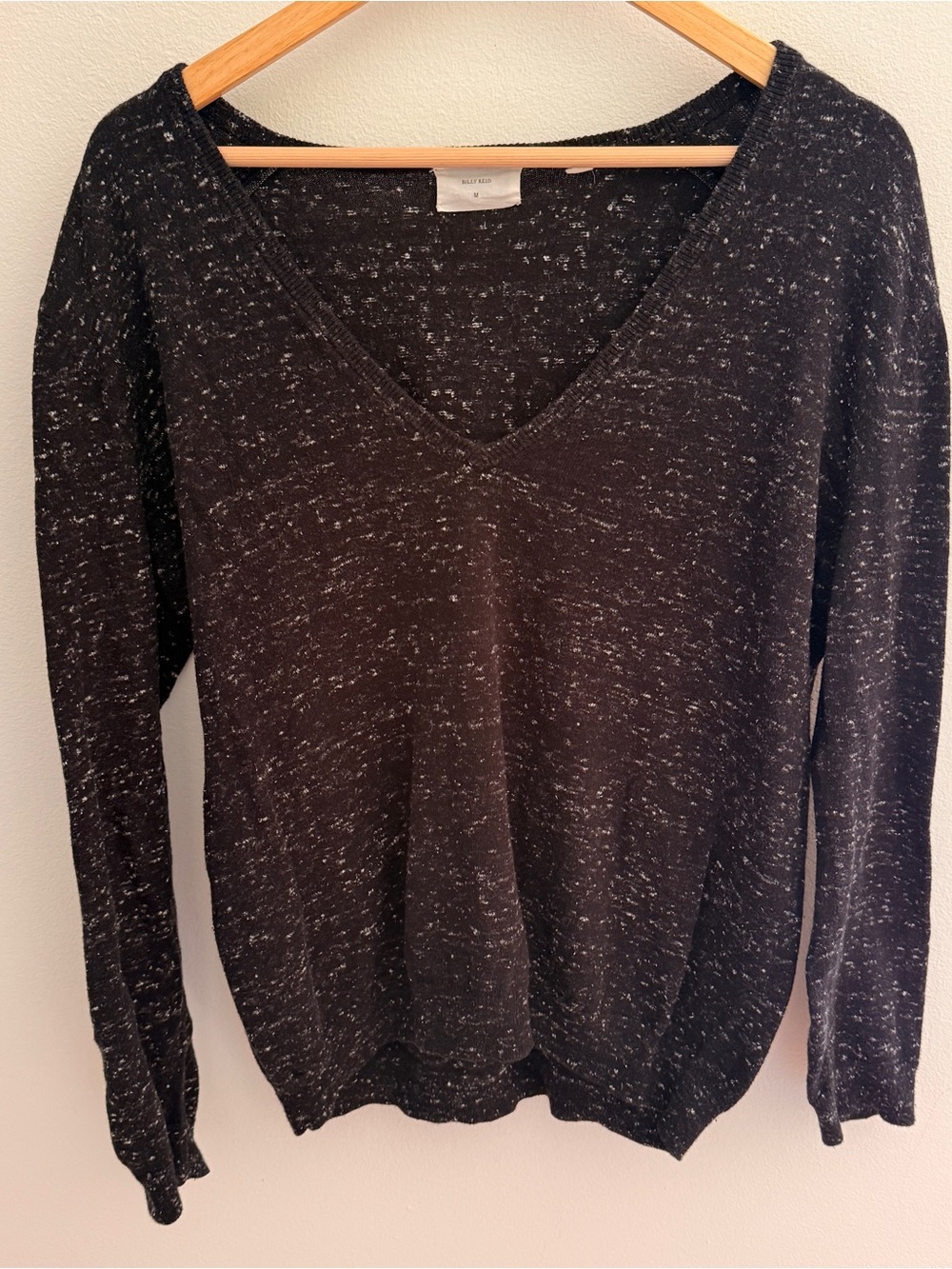 Billy Reid Women’s Black V-Neck Lightweight Sweater